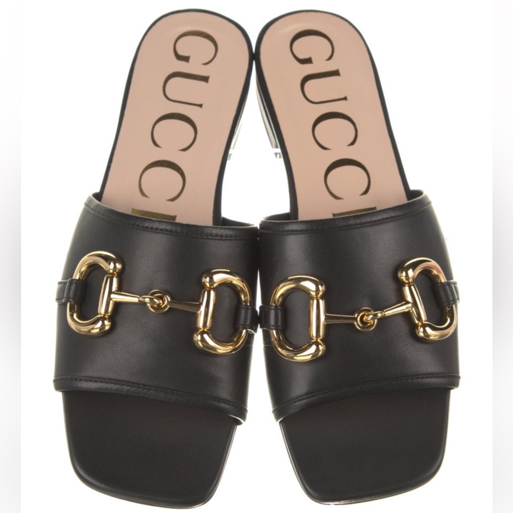 Gucci horsebit accent leather sandals
